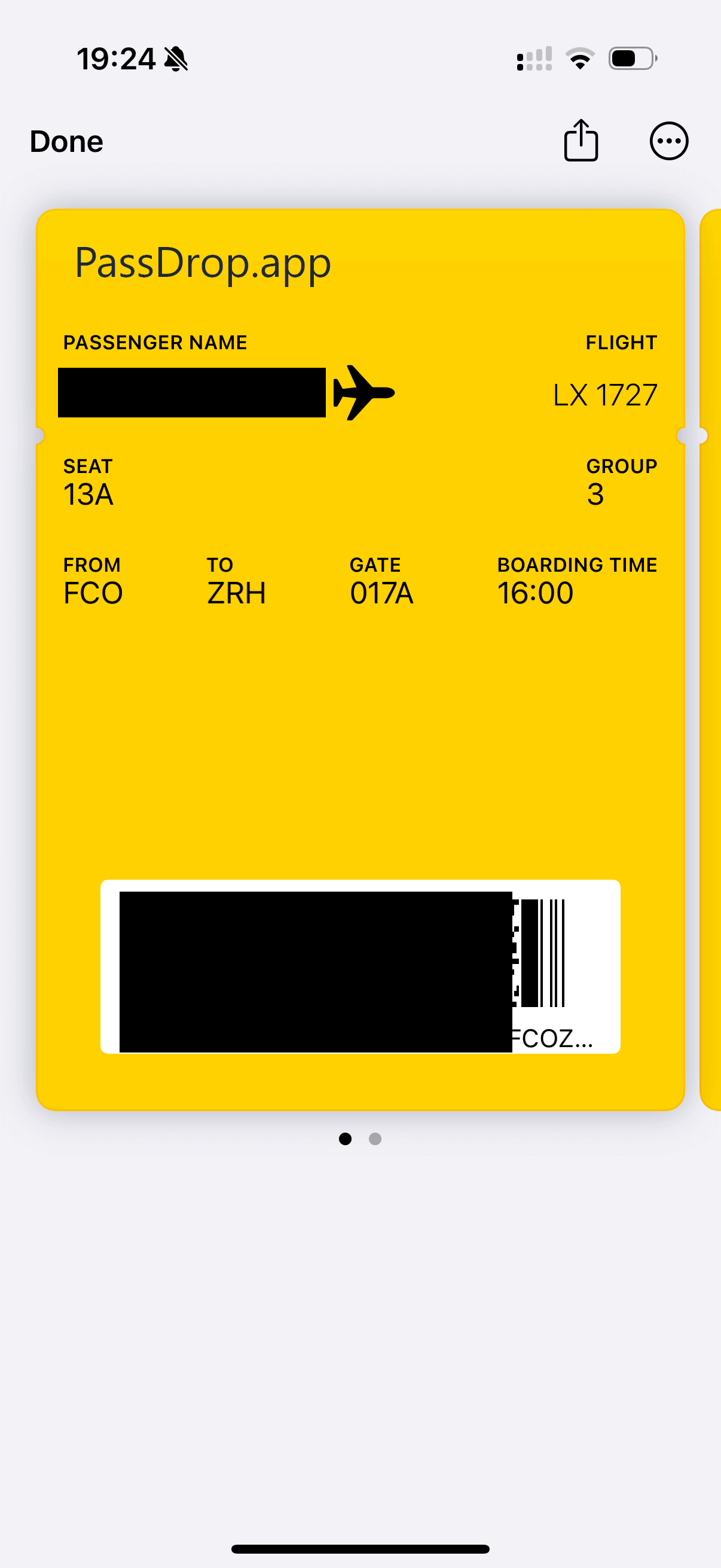 Flight Boarding Pass Wallet Pass